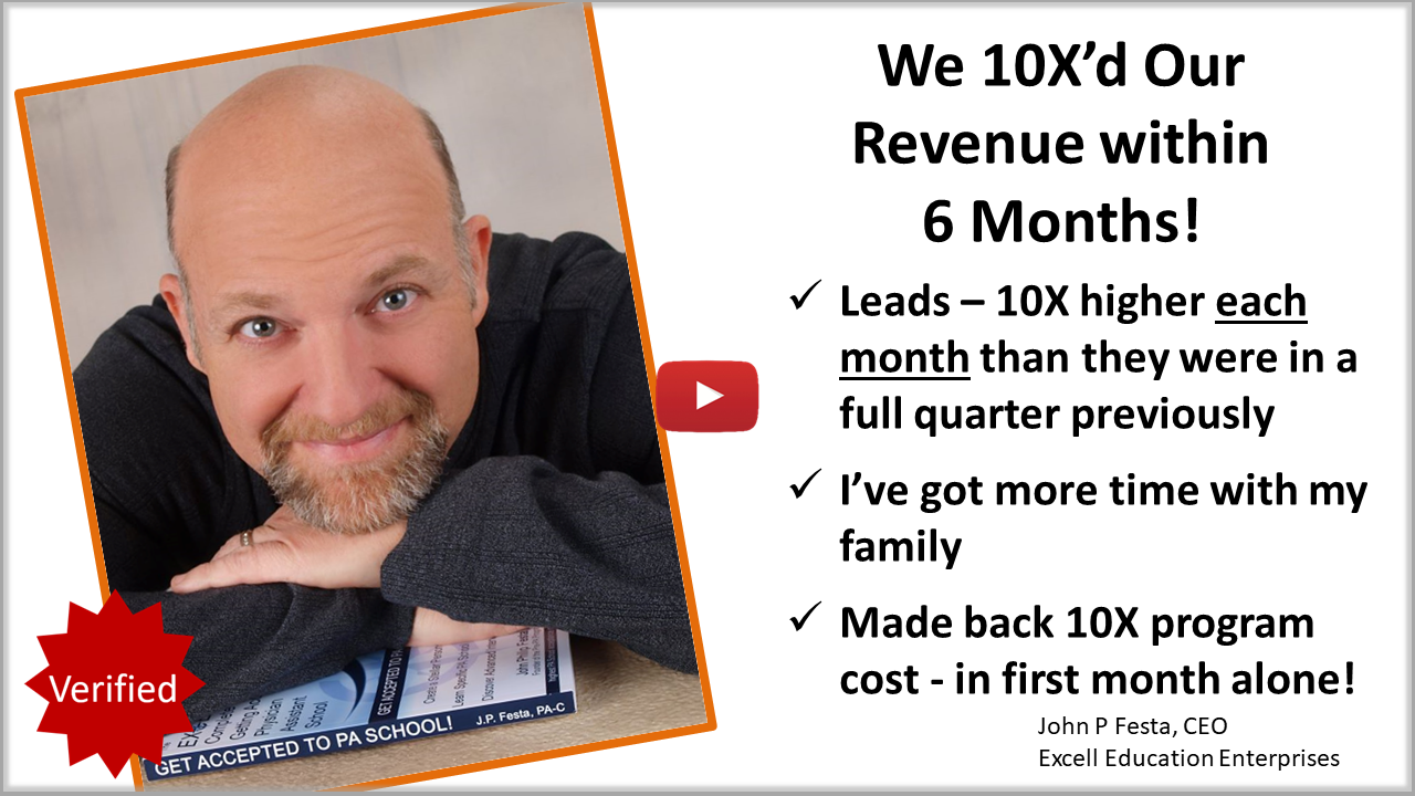 John Festa 2 Client testimonial — 10X increase in leads, sales, and revenue in 6 months through Deberah Bringelson’s Quantum CEO Operating System™